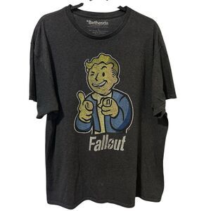 Fallout Vault Boy Shirt Mens XL Gray Bethesda 2016 Video Game Tee Gamer Graphic